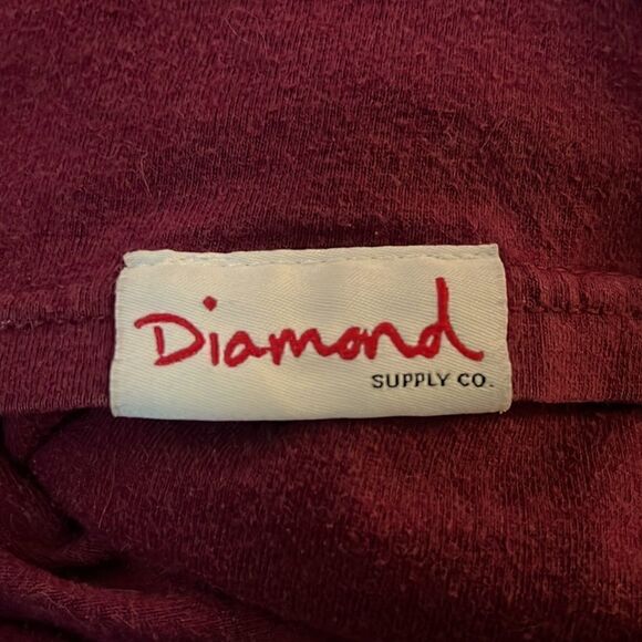 DIAMOND SUPPLY CO BURGUNDY T-SHIRT MAROON TEE NEON SIGN SIZE L - Picture 8 of 8